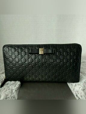 💫Gucci Micro Guccissima GG Leather Bow Wallet